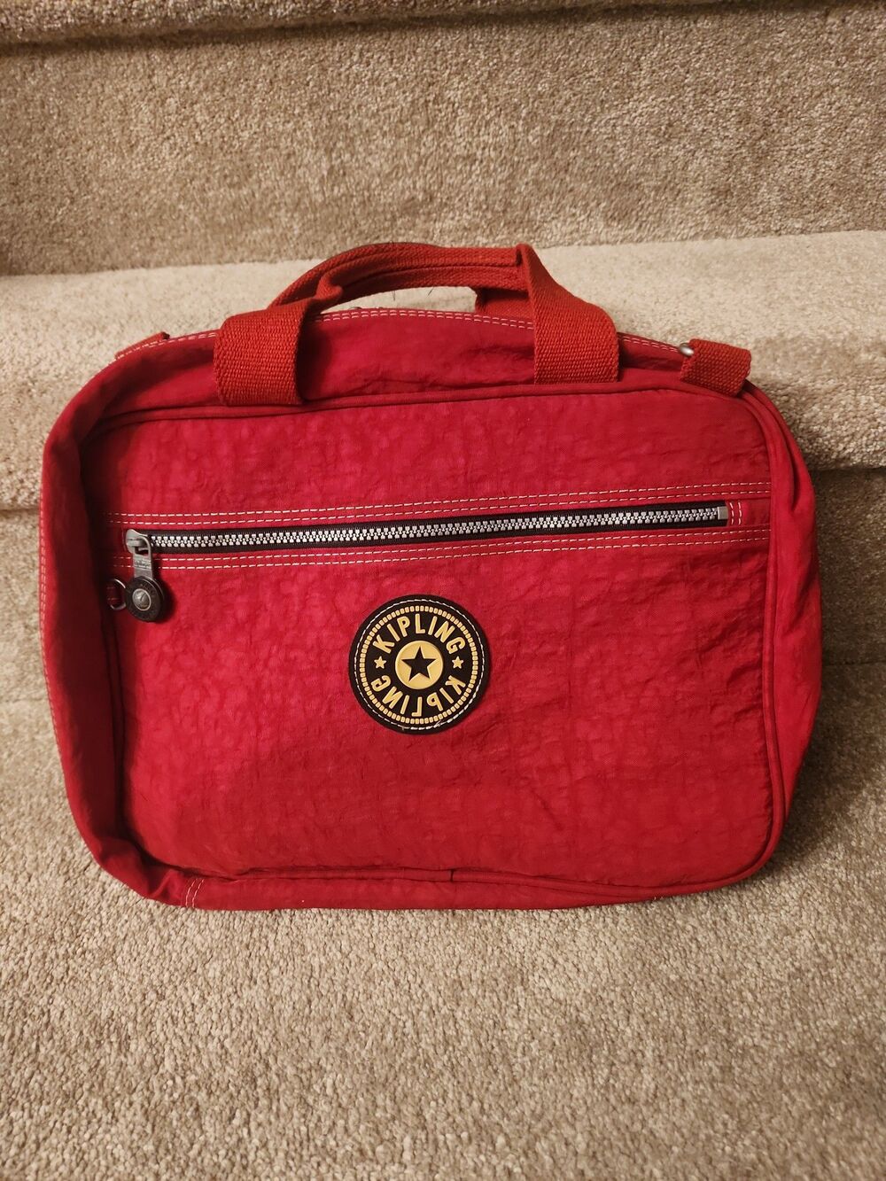 Kipling Red Travel Toiletries Case w/ Removable Strap